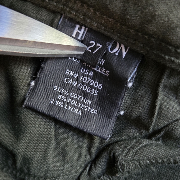 Hudson Collin Midrise Skinny Jeans Green Olive FER2 Wash Sz 27 Boho Anthro Style - Picture 4 of 7